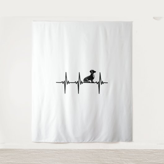 Heartbeat For Loyal Dachshund Dogs Wandteppich (Vorderseite)