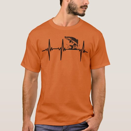 Heartbeat For Pikefish And Predator Sport Fishing T-Shirt (Vorderseite)