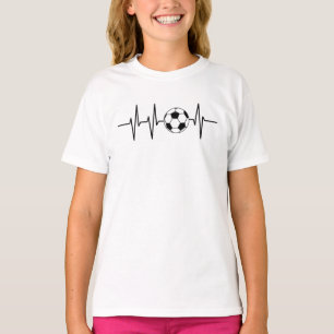 Heartbeat Fußball Fußballball-Lüfter Fußball T-Shirt