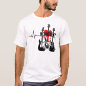 Heartbeat Gitarren-Design T-Shirt (Vorderseite)