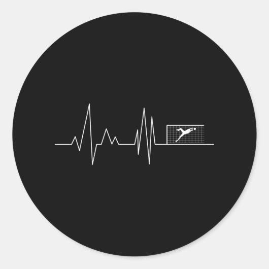 Heartbeat Goalkeeper Goalie Soccer Player Runder Aufkleber (Vorderseite)