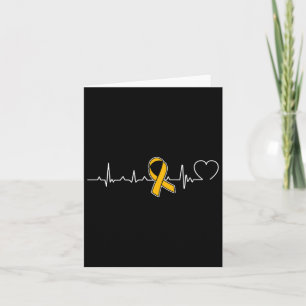 Heartbeat Gold Ribbon Kindheit Krebs Bewusstsein G Karte