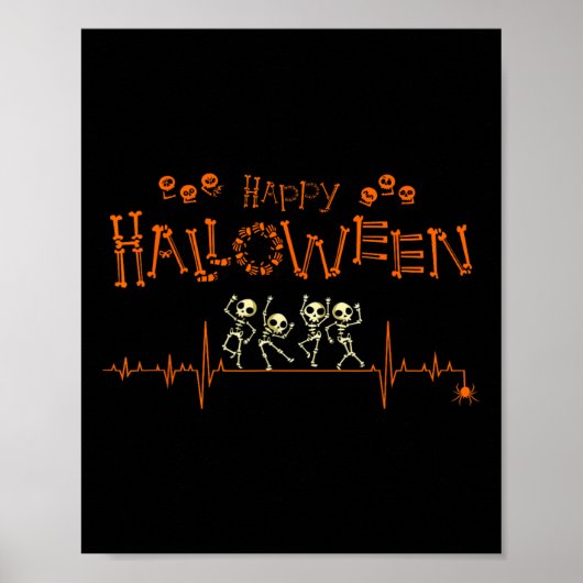 Heartbeat Happy Halloween Doktor Nurse Poster (Vorne)