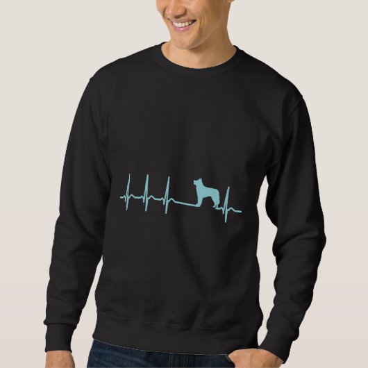Heartbeat Husky Cool Funny Nerdy Comic Graphic H Sweatshirt (Vorderseite)