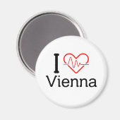 Heartbeat I Liebe Vienna Magnet (Vorderseite/Rückseite)