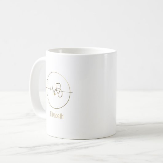 Heartbeat-Individuelle Name Kaffeetasse (Vorderseite Links)