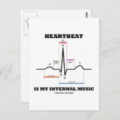 Heartbeat ist meine interne Musik (ECG/EKG) Postkarte (Vorne/Hinten)