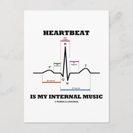 Heartbeat ist meine interne Musik (ECG/EKG) Postkarte (Vorderseite)