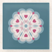 Heartbeat Kaleidoskop Glasuntersetzer (Vorderseite)