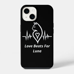 Heartbeat Katze - Personalisierte Tierliebe iPhone 14 Hülle