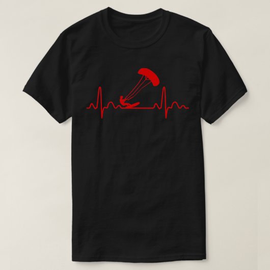 Heartbeat Kite Surfing Kitesurfer Funny Gift Idee T-Shirt (Design vorne)