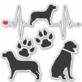 Heartbeat Labrador Silhouette Collection Aufkleber (Vorderseite)