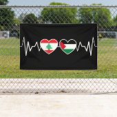Heartbeat Libanon Palästina Unity Fahnen. Banner (Insitu)