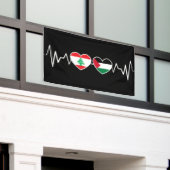 Heartbeat Libanon Palästina Unity Fahnen. Banner (Äußeres Gebäude)