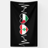 Heartbeat Libanon Palästina Unity Fahnen. Banner (Vertikal)