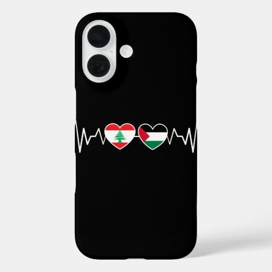 Heartbeat Libanon Palästina Unity Fahnen. Case-Mate iPhone Hülle (Rückseite)