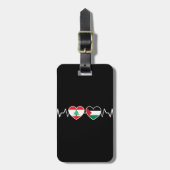 Heartbeat Libanon Palästina Unity Fahnen. Gepäckanhänger (Vorderseite vertikal)