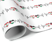 Heartbeat Libanon Palästina Unity Fahnen. Geschenkpapier (Rolleneckpunkt)