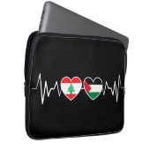 Heartbeat Libanon Palästina Unity Fahnen. Laptopschutzhülle (Vorne Rechts)