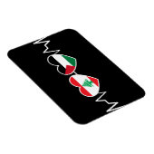 Heartbeat Libanon Palästina Unity Fahnen. Magnet (Rechte Seite)
