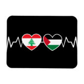 Heartbeat Libanon Palästina Unity Fahnen. Magnet (Horizontal)