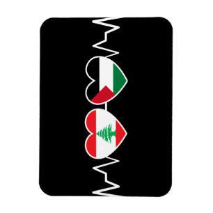 Heartbeat Libanon Palästina Unity Fahnen. Magnet