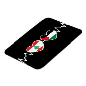 Heartbeat Libanon Palästina Unity Fahnen. Magnet (Linke Seite)