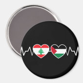 Heartbeat Libanon Palästina Unity Fahnen. Magnet (Vorderseite/Rückseite)