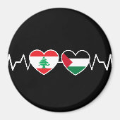 Heartbeat Libanon Palästina Unity Fahnen. Magnet (Vorne)