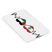 Heartbeat Libanon Palästina Unity Fahnen. Magnet (Rechte Seite)
