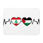 Heartbeat Libanon Palästina Unity Fahnen. Magnet (Horizontal)