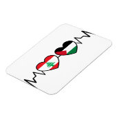 Heartbeat Libanon Palästina Unity Fahnen. Magnet (Linke Seite)