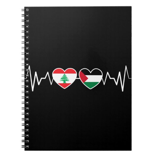 Heartbeat Libanon Palästina Unity Fahnen. Notizblock (Vorderseite)
