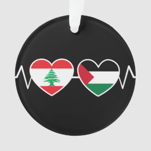 Heartbeat Libanon Palästina Unity Fahnen. Ornament