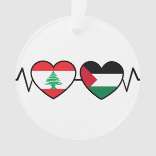 Heartbeat Libanon Palästina Unity Fahnen. Ornament