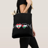 Heartbeat Libanon Palästina Unity Fahnen. Tasche (Von Nahem)