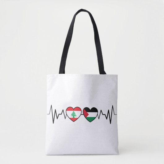 Heartbeat Libanon Palästina Unity Fahnen. Tasche (Vorderseite)
