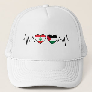 Heartbeat Libanon Palästina Unity Fahnen. Truckerkappe