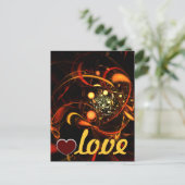 Heartbeat Liebe Postkarte (Stehend Vorderseite)