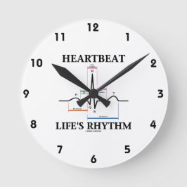 Heartbeat Life's Rhythm ECG EKG Electrocardiogram Runde Wanduhr