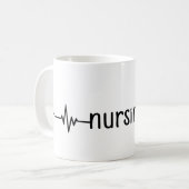 Heartbeat Line Art mit Stethoscope Kaffeetasse (Vorderseite Links)