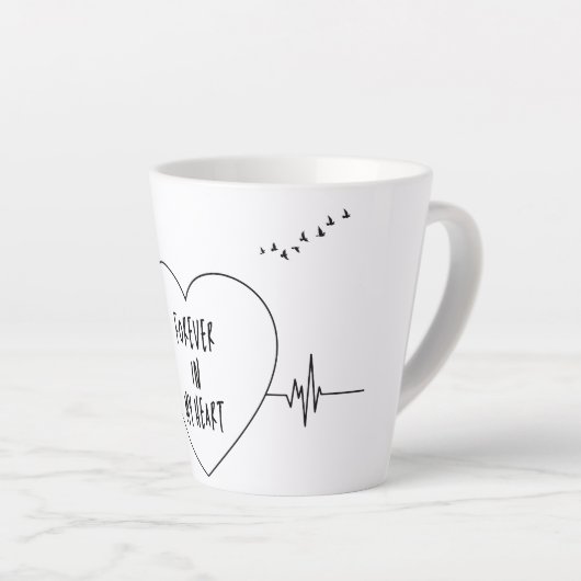 Heartbeat Line Art - Sie sind für immer in meinem Milchtasse (Rechte Ecke)