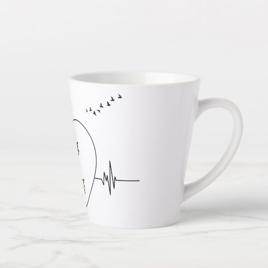 Heartbeat Line Art - Sie sind für immer in meinem  Milchtasse (Rechts)