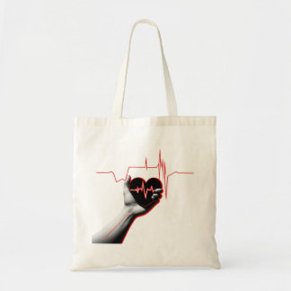 Heartbeat Love Design - Hand Holding Heart Tragetasche