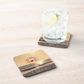 Heartbeat Love – Minimalist Romantic Design Getränkeuntersetzer (Rechte Seite)