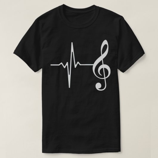 Heartbeat Music Clef T-Shirt (Design vorne)