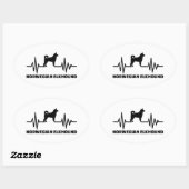 Heartbeat Norwegisch Elkhound Ovaler Aufkleber (Blatt)