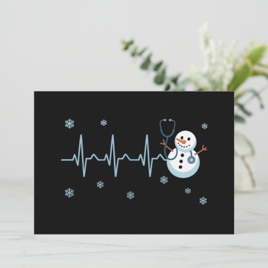 Heartbeat Nurse Snowman Weihnachten (Stehend Vorderseite)