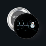 Heartbeat Nurse Snowman Weihnachten Button<br><div class="desc">Heartbeat Nurse Snowman Weihnachten</div>