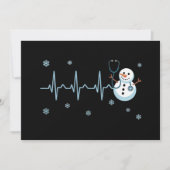 Heartbeat Nurse Snowman Weihnachten Einladung (Vorderseite)